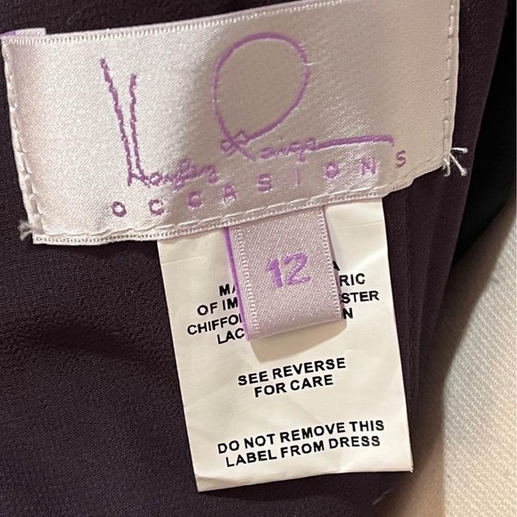 Hayley Paige plum gown. Size 12. NEW - Picture 4 of 4